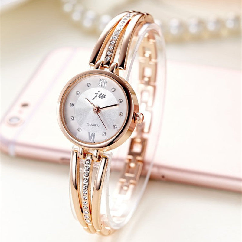 New Fashion Rhinestone Watches Women Luxury Brand Stainless Steel