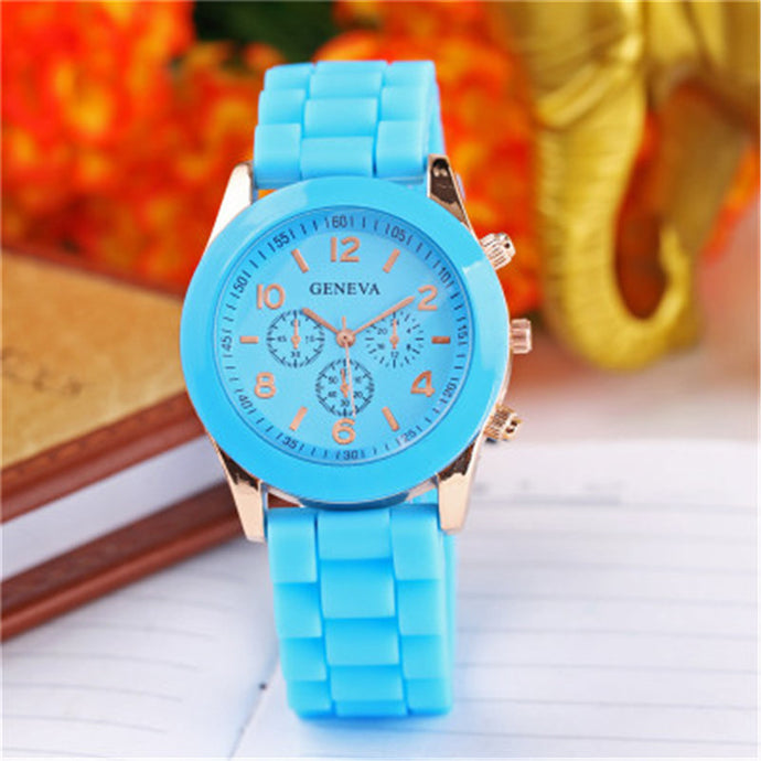 2019 Hot Sales Geneva Brand Silicone Women Watch Ladies Fashion Dress Quartz Wristwatch Female Watch montre relogio feminino