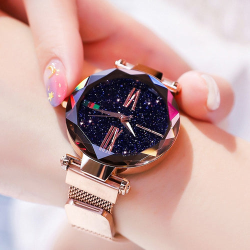 Luxury Women Watches Ladies Rose Gold Watch Starry Sky Magnetic Female Wristwatch relogio feminino reloj mujer dropshipping